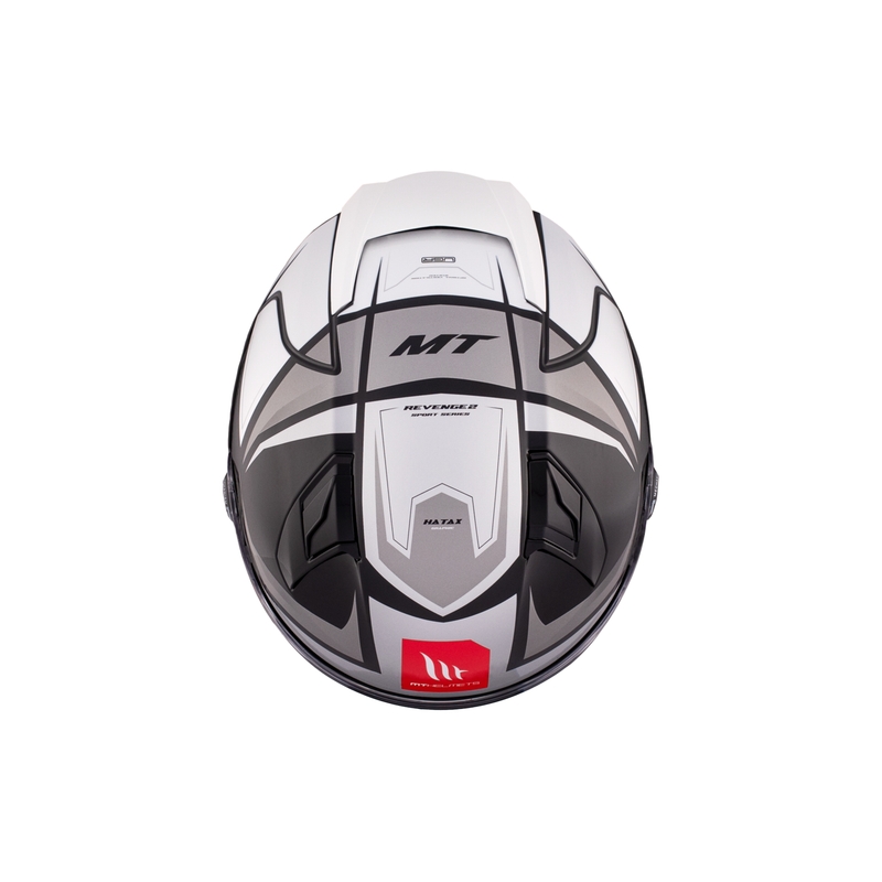 MT REVENGE 2 S HATAX B2 zwart-grijs-wit integraal motorhelm