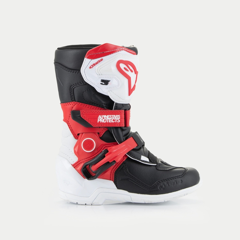 Alpinestars Tech 3S Kindermotorlaarzen Zwart-Wit-Rood