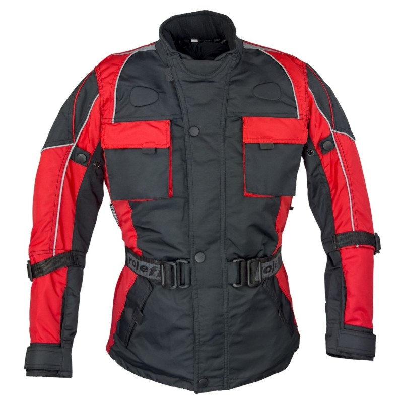 Kindermotorjas Roleff Taslan zwart-rood