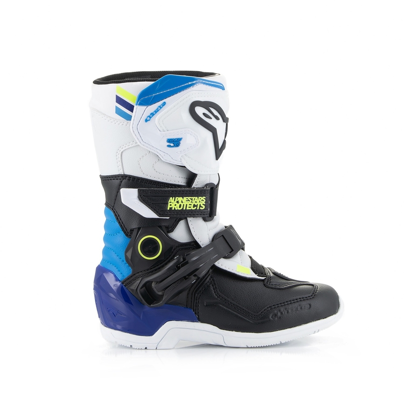 Alpinestars Tech 3S Kindermotorlaarzen Wit-Zwart-Blauw