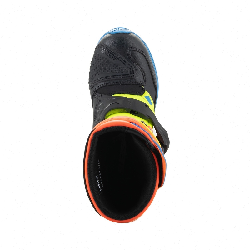 Alpinestars Tech 3S Kids Fluo Orange-Blue-Fluo Yellow-Black Motorfietslaarzen voor kinderen