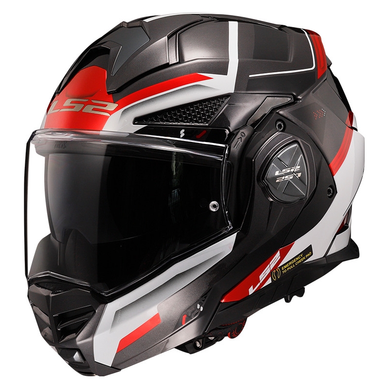 LS2 FF901 Advantrum X Spectrum zwart-wit-rood opklapbare motorhelm
