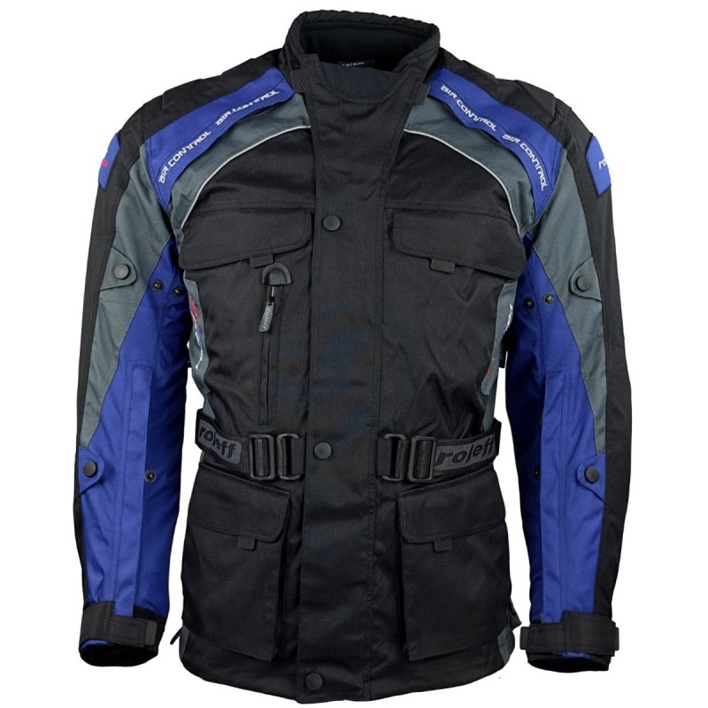 Roleff Liverpool zwart en blauw motorjack