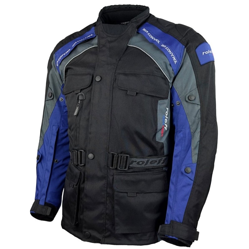 Roleff Liverpool zwart en blauw motorjack