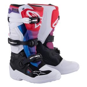 Alpinestars Tech 7 S 2024 kinder motorcrossschoenen wit-zwart-rood-blauw-paars