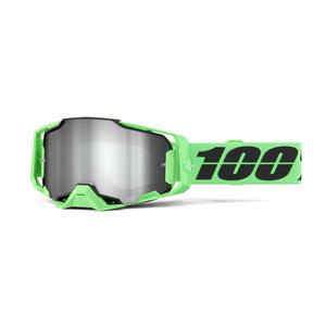 Motorcrossbril 100% ARMEGA ANZA 2 groen (gespiegeld zilver plexi)