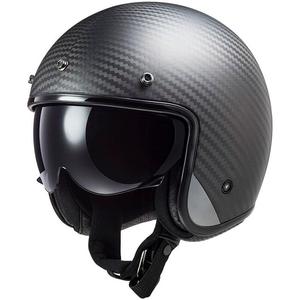 Open Motorhelm LS2 OF601 Bob II Carbon Solid Black Matte