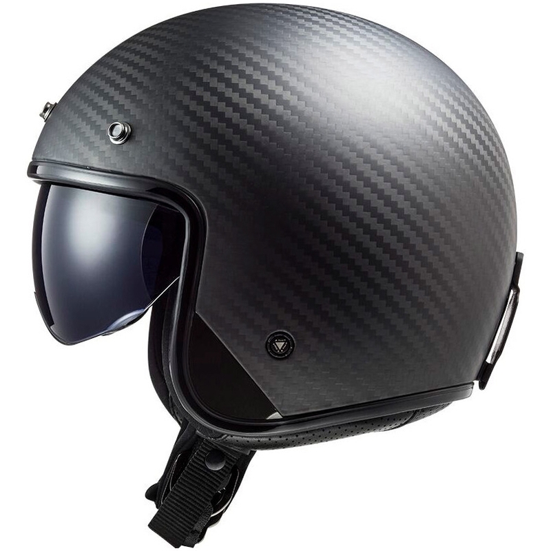Open Motorhelm LS2 OF601 Bob II Carbon Solid Black Matte