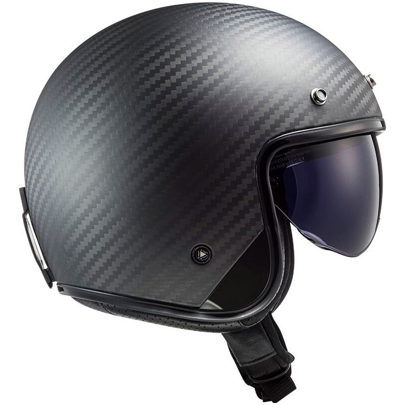 Open Motorhelm LS2 OF601 Bob II Carbon Solid Black Matte