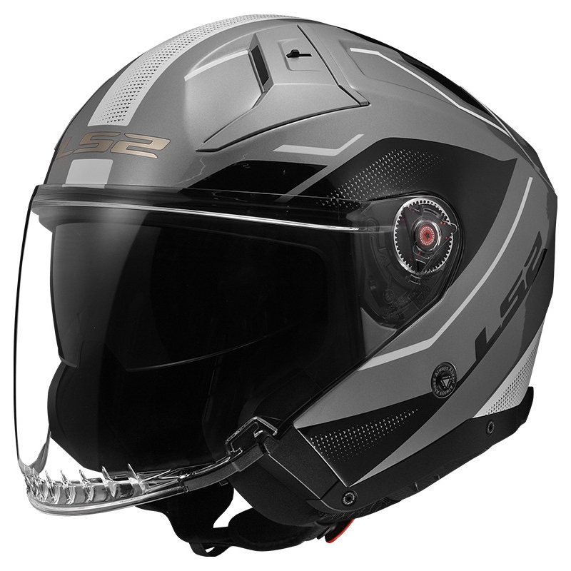 Open motorhelm LS2 OF603 Infinity II Veyron grijs en wit