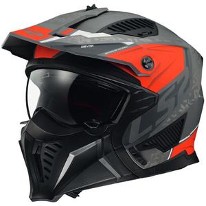 Motorhelm LS2 OF606 Drifter Devor zilver-titanium-rood