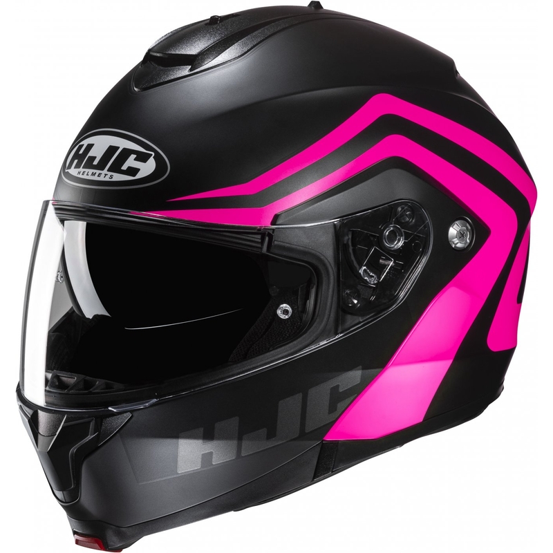 Opklapbare motorhelm HJC C91N Nepos MC8SF zwart-roze