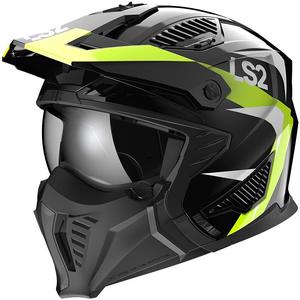 Motorhelm LS2 OF606 Drifter Triality zwart-fluo geel
