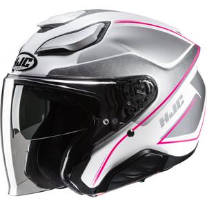 Open motorhelm HJC F31 Ludi MC8 wit-grijs-roze