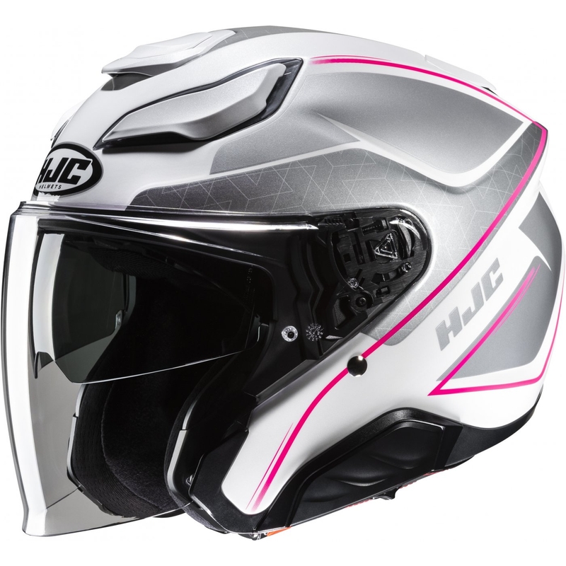 Open motorhelm HJC F31 Ludi MC8 wit-grijs-roze