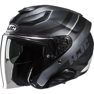 Open motorhelm HJC F31 Naby MC5SF grijs-zwart