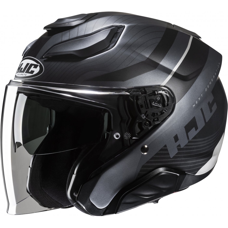 Open motorhelm HJC F31 Naby MC5SF grijs-zwart