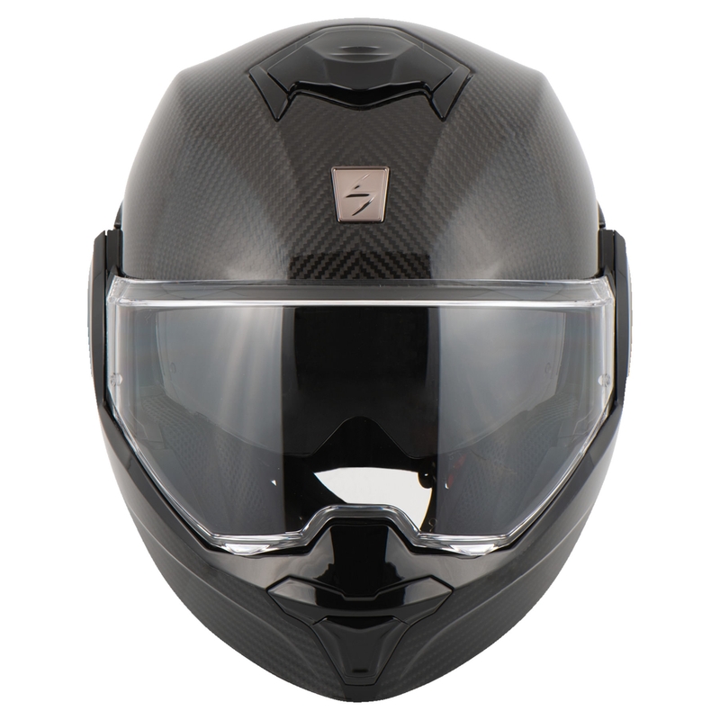 Opklaphelm Scorpion EXO-TECH EVO Carbon zwart glanzend - kwaliteit II