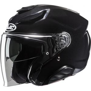 HJC F31 Solid Metallic Zwart Open Motorhelm