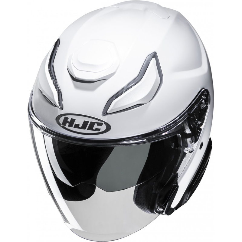 Open motorhelm HJC F31 Solid parelwit