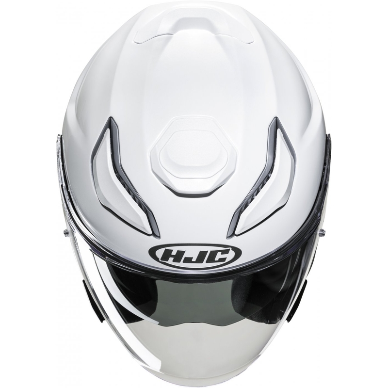 Open motorhelm HJC F31 Solid parelwit