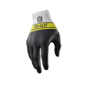 Motorcross handschoenen Shot Aerolite Husqvarna LE 2024 wit-zwart uitverkoop