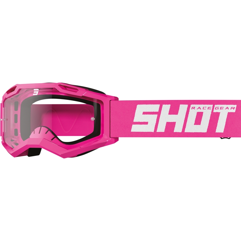 Kinder motorcrossbril Shot Rocket Kid 2.0 roze (helder plexi)