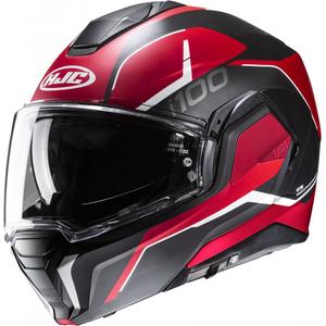 HJC i100 Lorix MC1SF zwart-rode opklapbare motorhelm