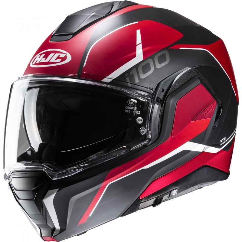HJC i100 Lorix MC1SF zwart-rode opklapbare motorhelm