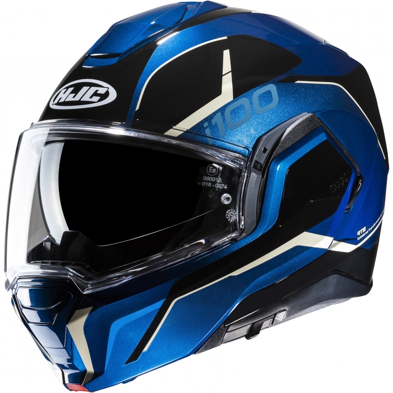 HJC i100 Lorix MC2 zwart-wit-blauw opklapbare motorhelm