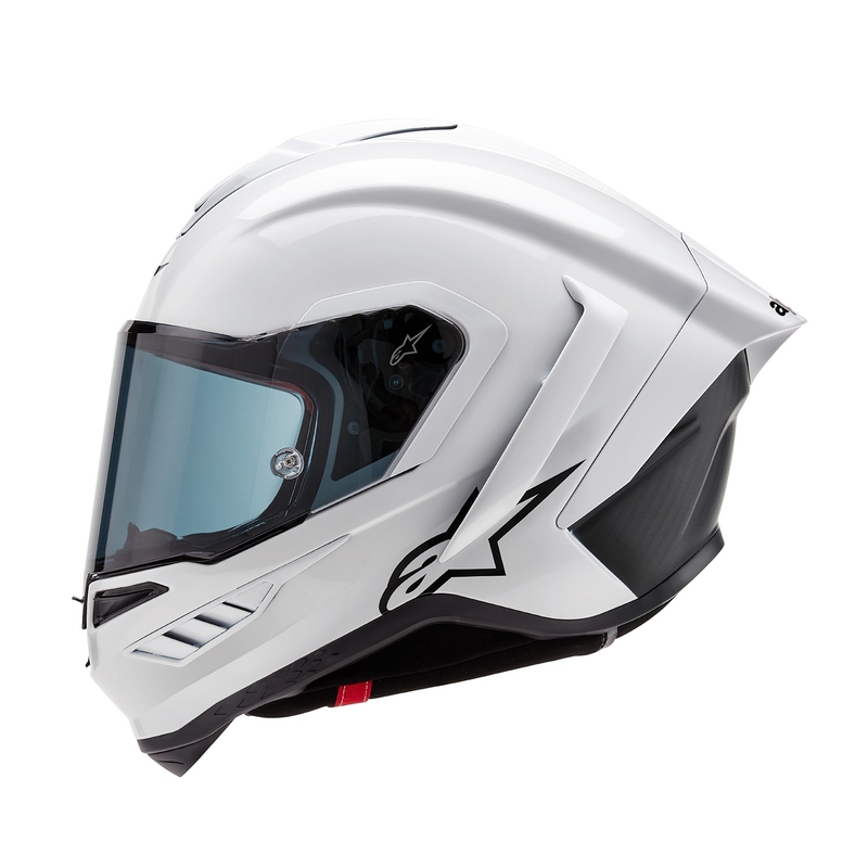 Alpinestars Supertech R-10 Solid carbon wit mat integraal motorhelm