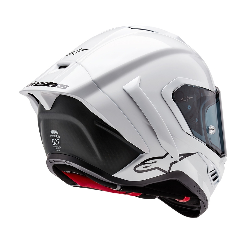 Alpinestars Supertech R-10 Solid carbon wit mat integraal motorhelm