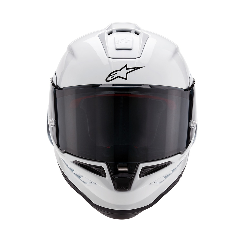 Alpinestars Supertech R-10 Solid carbon wit mat integraal motorhelm