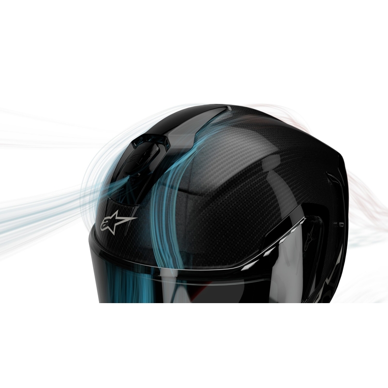 Alpinestars Supertech R-10 Team carbon rood en witte integraal motorhelm