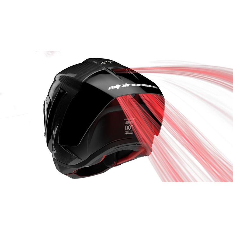 Alpinestars Supertech R-10 Team carbon rood en witte integraal motorhelm