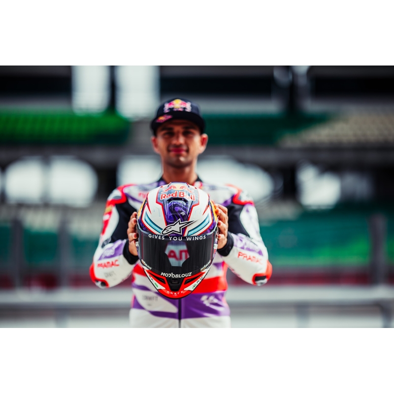 Alpinestars Supertech R-10 Team carbon rood en witte integraal motorhelm