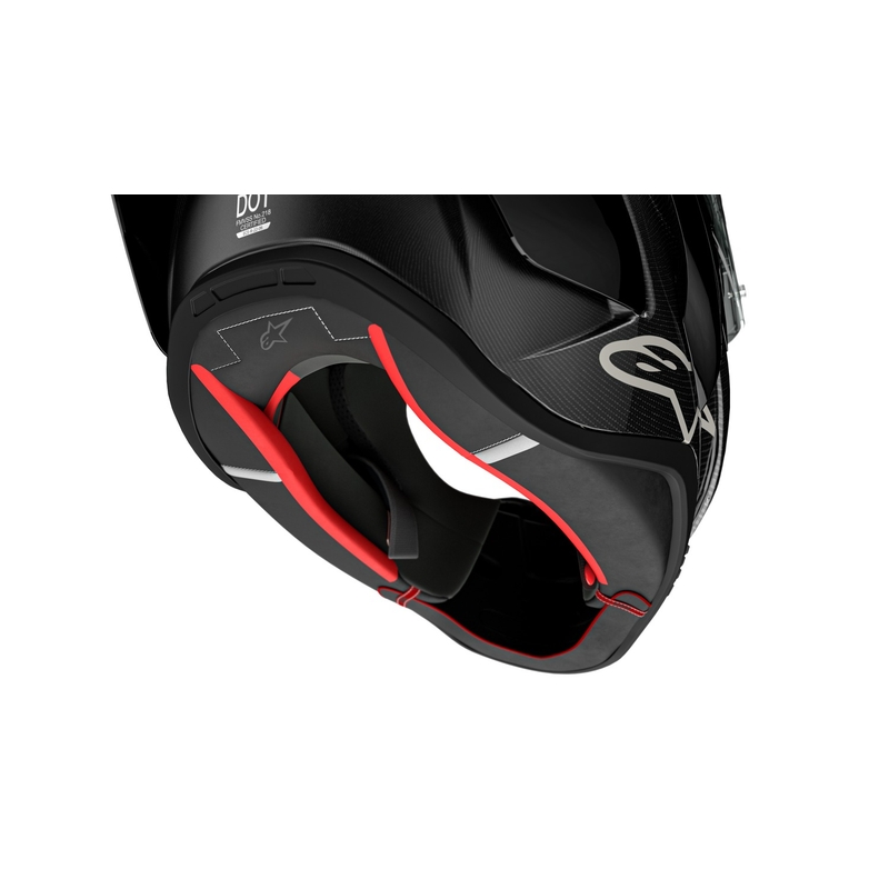 Alpinestars Supertech R-10 Team carbon rood en witte integraal motorhelm