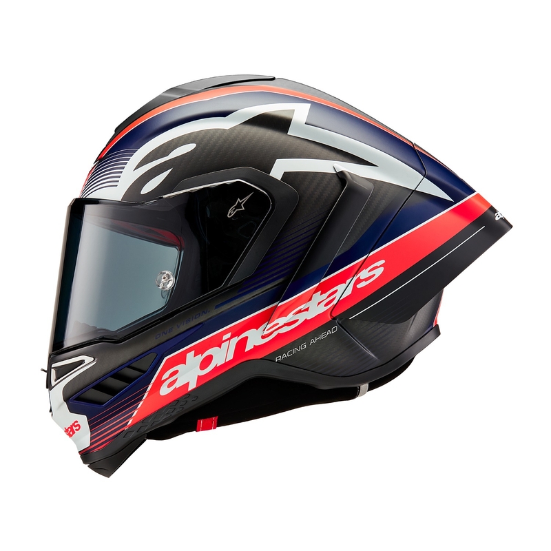 Integraal motorhelm Alpinestars Supertech R-10 Team carbon fluo rood-blauw-wit mat