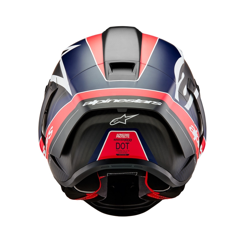 Integraal motorhelm Alpinestars Supertech R-10 Team carbon fluo rood-blauw-wit mat