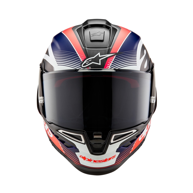 Integraal motorhelm Alpinestars Supertech R-10 Team carbon fluo rood-blauw-wit mat