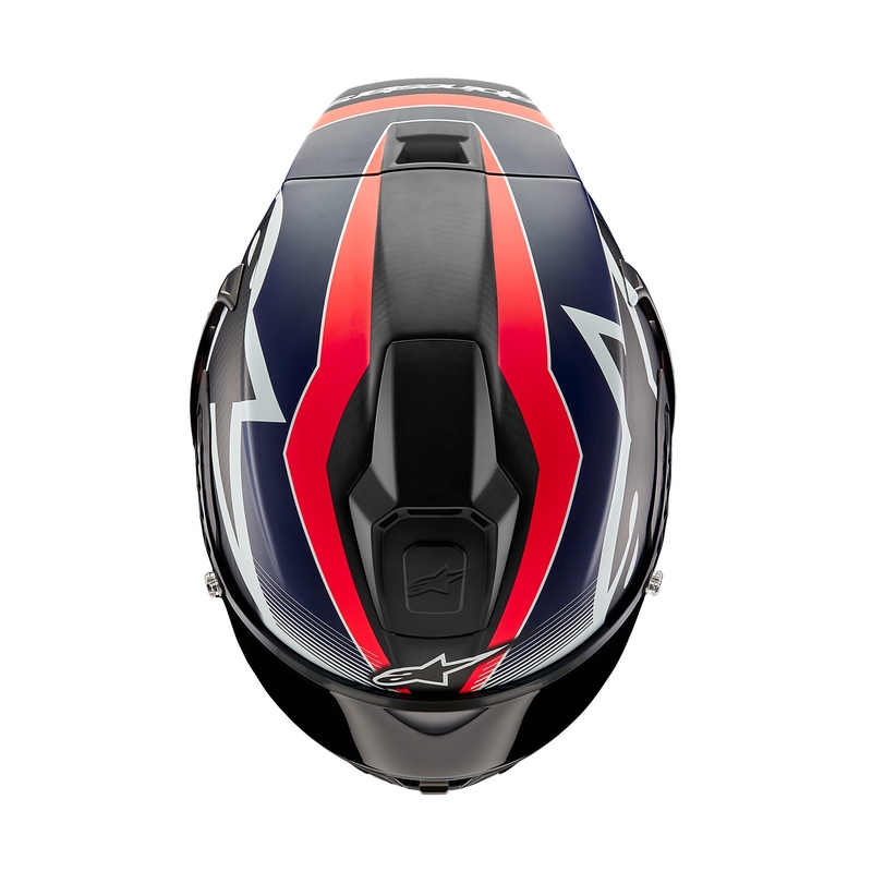 Integraal motorhelm Alpinestars Supertech R-10 Team carbon fluo rood-blauw-wit mat
