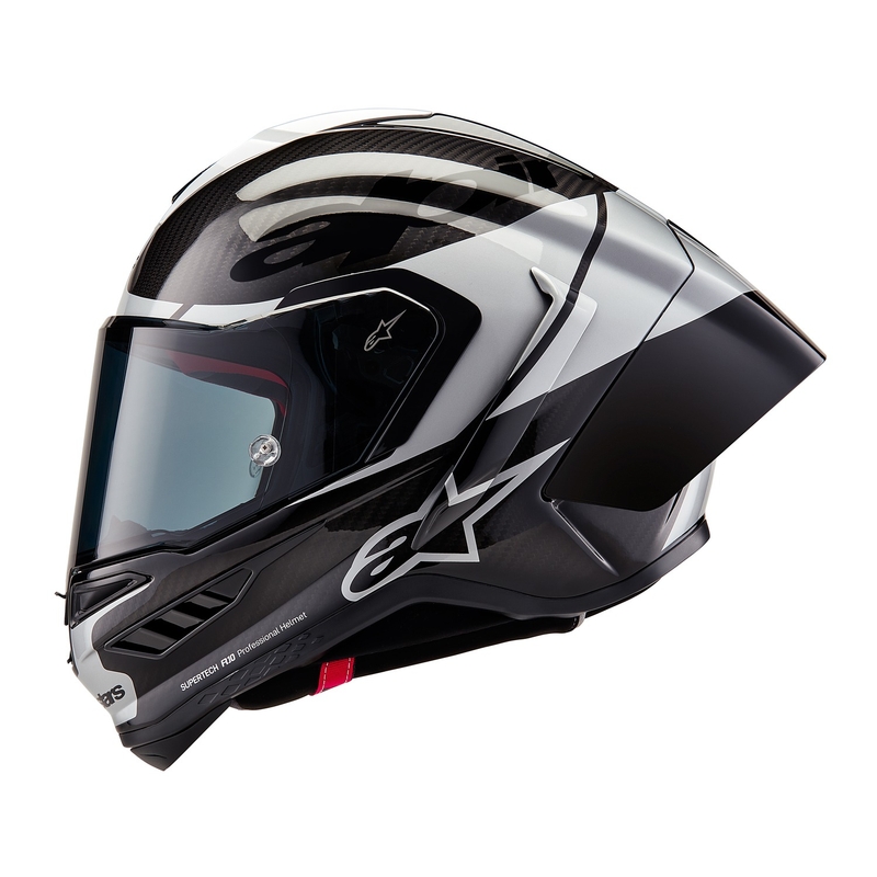Alpinestars Supertech R-10 Element carbon integraal motorhelm zilver-zwart
