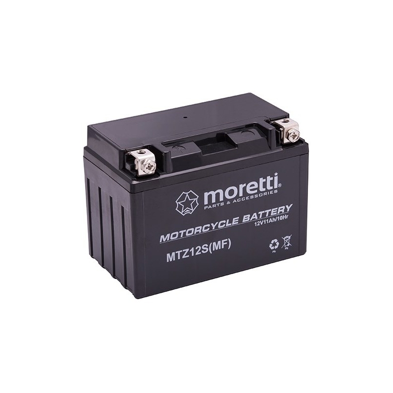 Onderhoudsvrije gelbatterij Moretti MTZ12S, 12V 10Ah