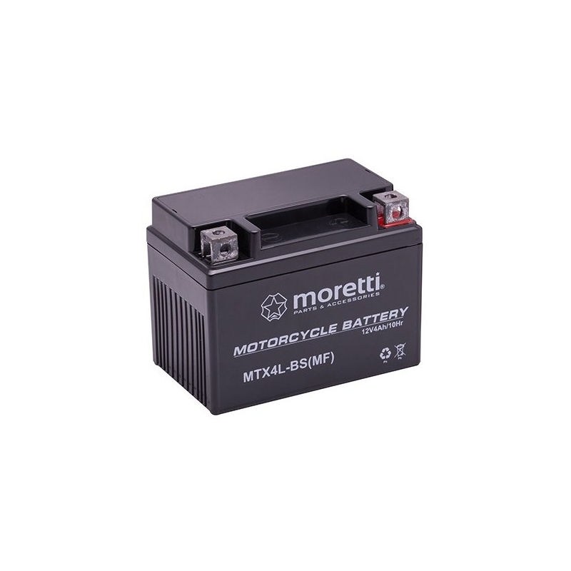 Moretti MTX4L-BS onderhoudsvrije gelbatterij, 12V 4Ah