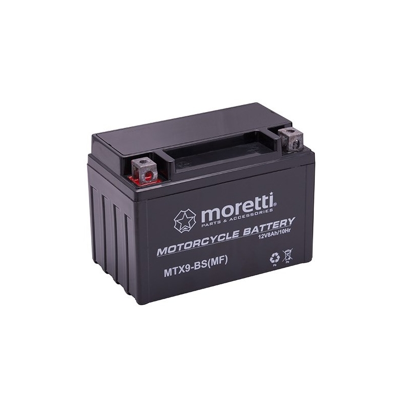 Moretti MTX9-BS onderhoudsvrije gelbatterij, 12V 8Ah