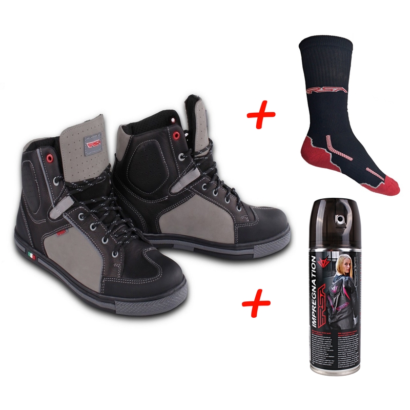 SET: Motorlaarzen RSA TRA + Impregnatie + functionele sokken RSA Classic