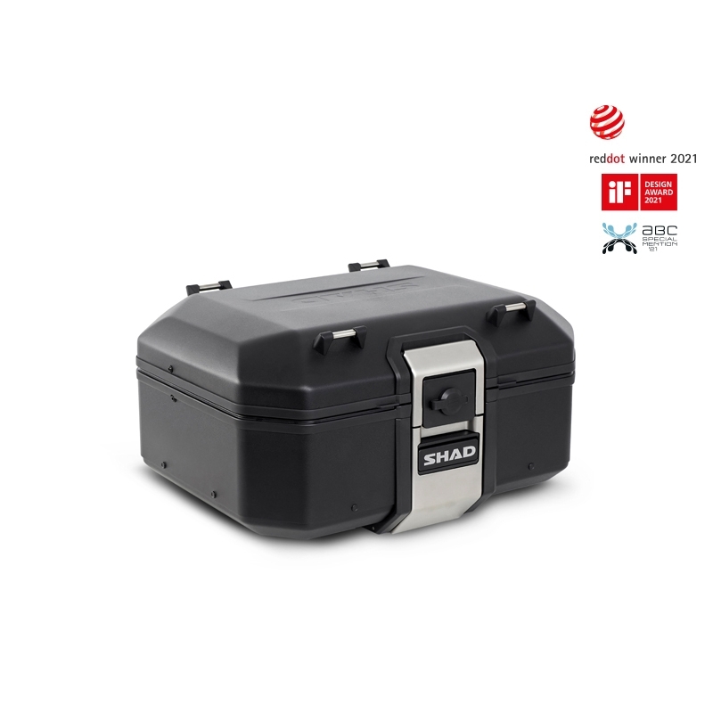 Kompletní sada černých hliníkových kufrů SHAD TERRA BLACK, 37L topcase   36L/47L boční kufry, včetně montážní sady a plotny SHAD HONDA CRF 1100 Africa Twin