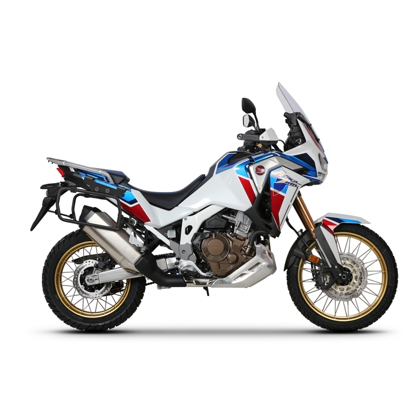 Kompletní sada černých hliníkových kufrů SHAD TERRA BLACK, 37L topcase   36L/47L boční kufry, včetně montážní sady a plotny SHAD HONDA CRF 1100 Africa Twin