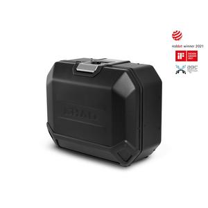 Kompletní sada černých hliníkových kufrů SHAD TERRA BLACK , 48L topcase   36L/47L boční kufry, včetně montážní sady a plotny SHAD MOTO GUZZI V 85 TT