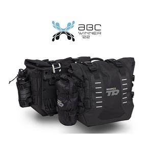 Complete set of SHAD TERRA TR40 adventure saddlebags and SHAD TERRA BLACK aluminium 48L topcase, including mounting kit SHAD HONDA X-ADV 750